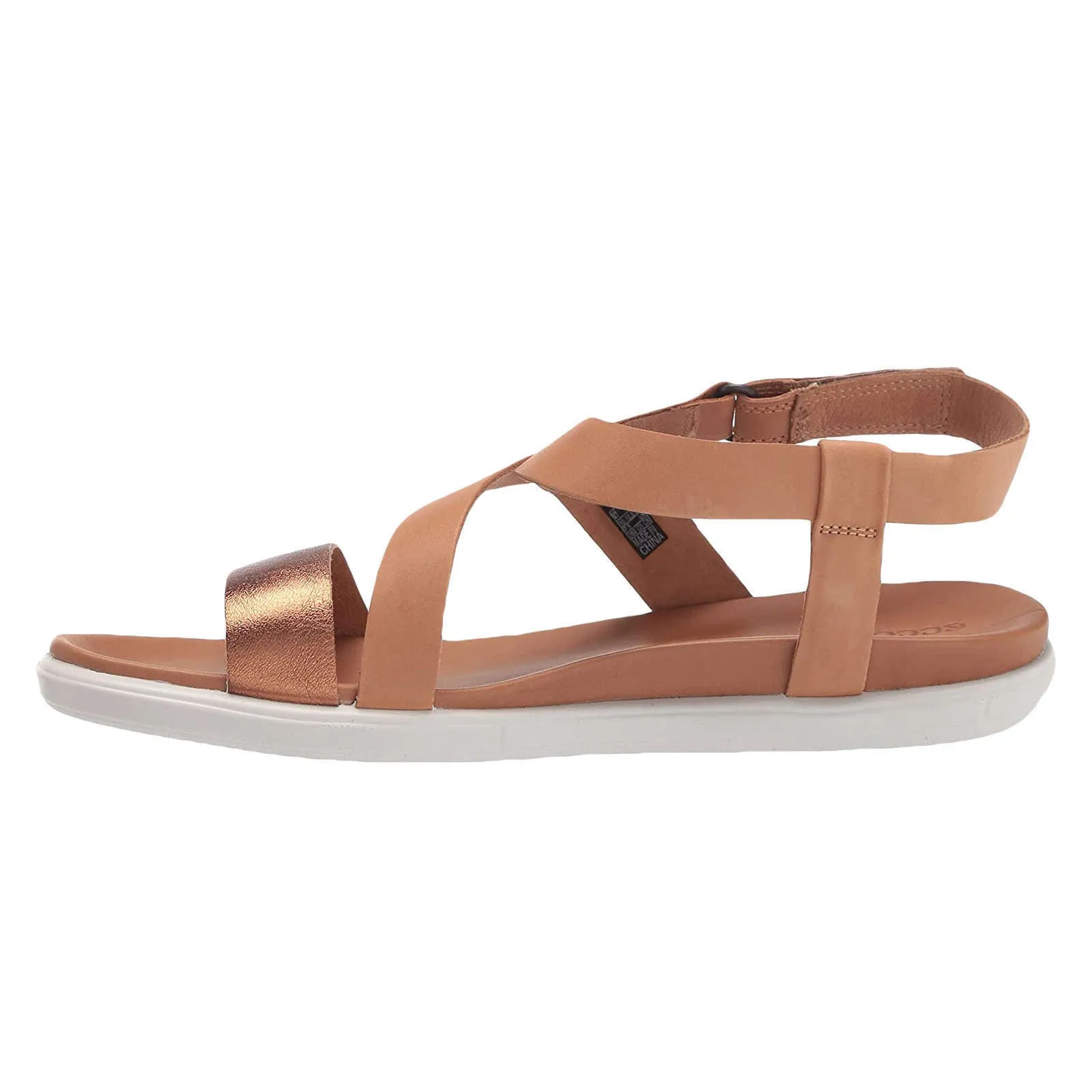 Simpil Bruched Nubuck Leather Women's Ankle Strap Sandals