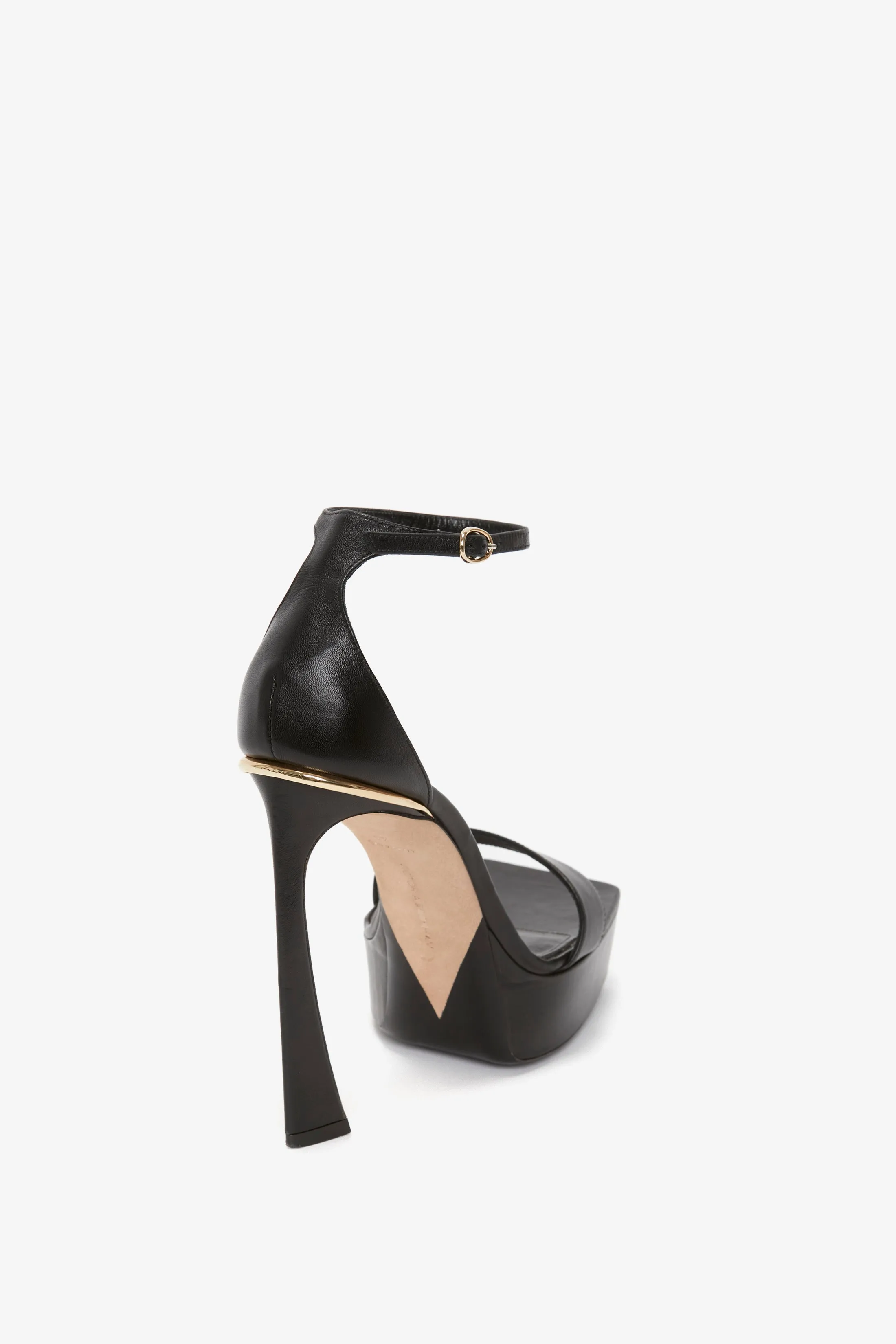 Squared Toe Platform Sandal in Black