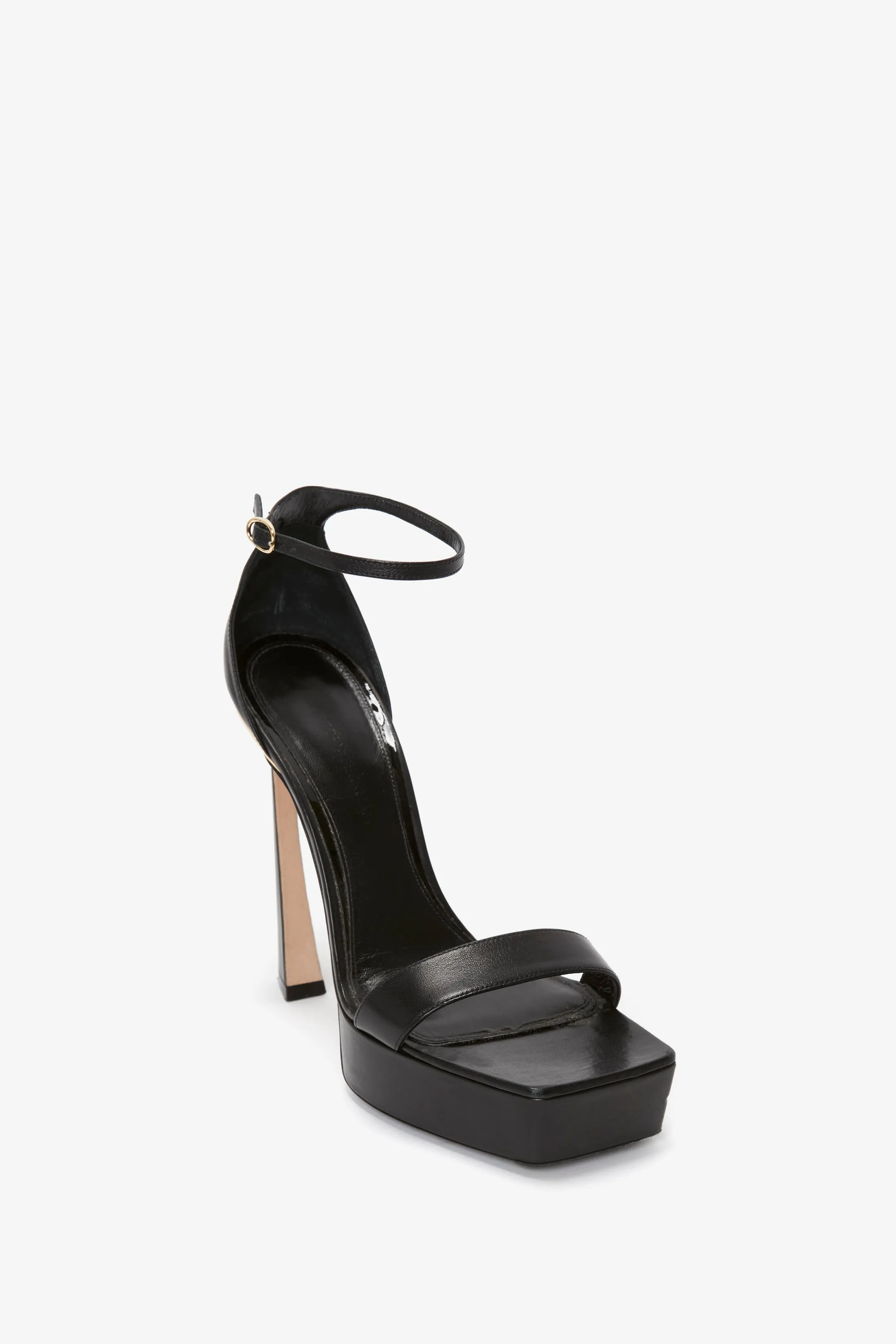 Squared Toe Platform Sandal in Black