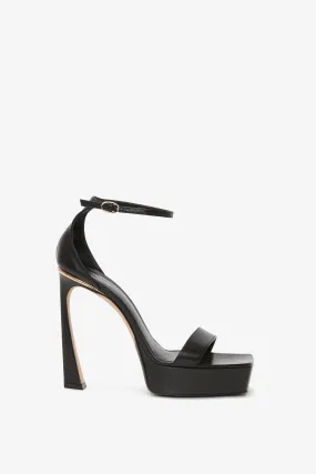 Squared Toe Platform Sandal in Black