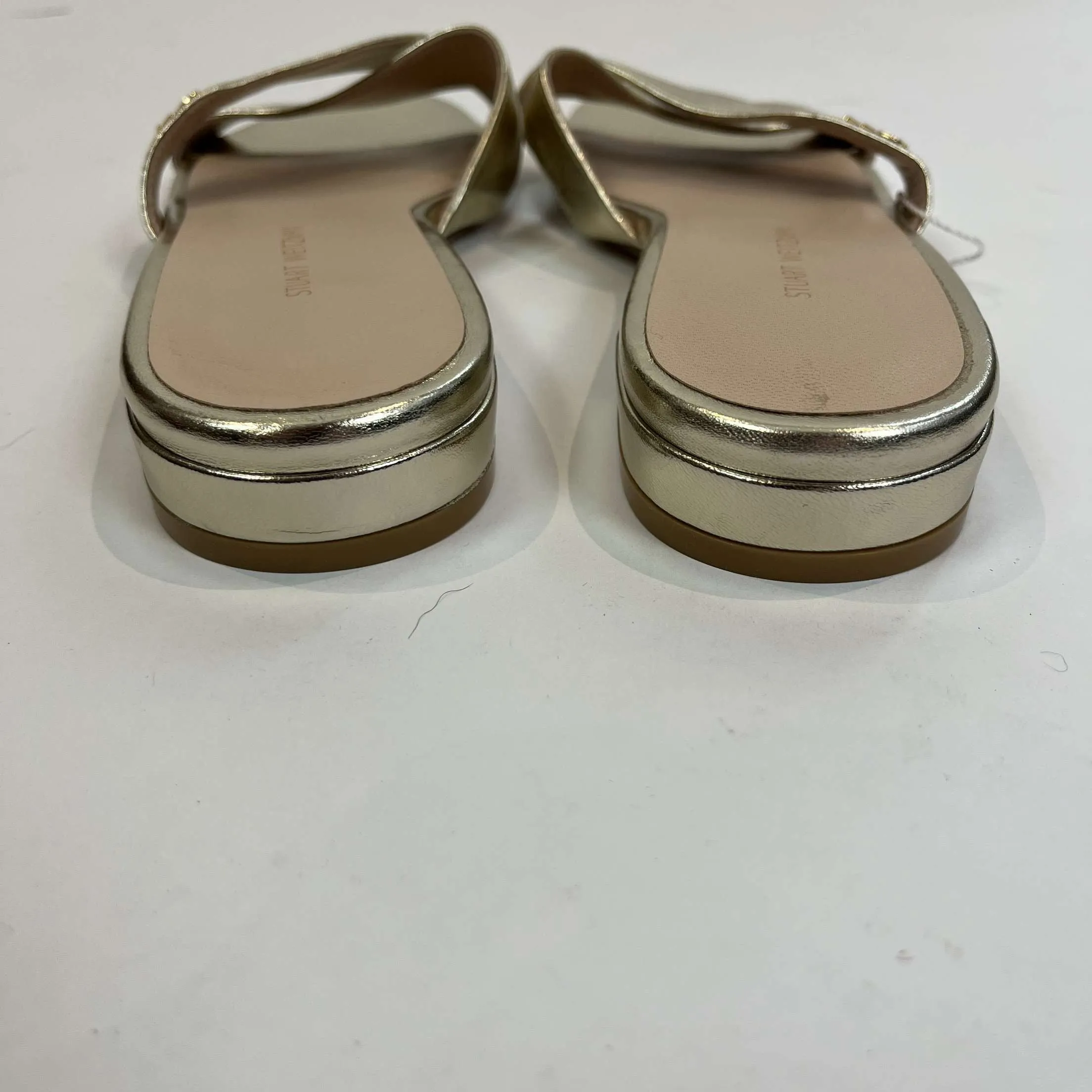 Stuart Weitzman Brand New Gold Leather Flat Sandals 37