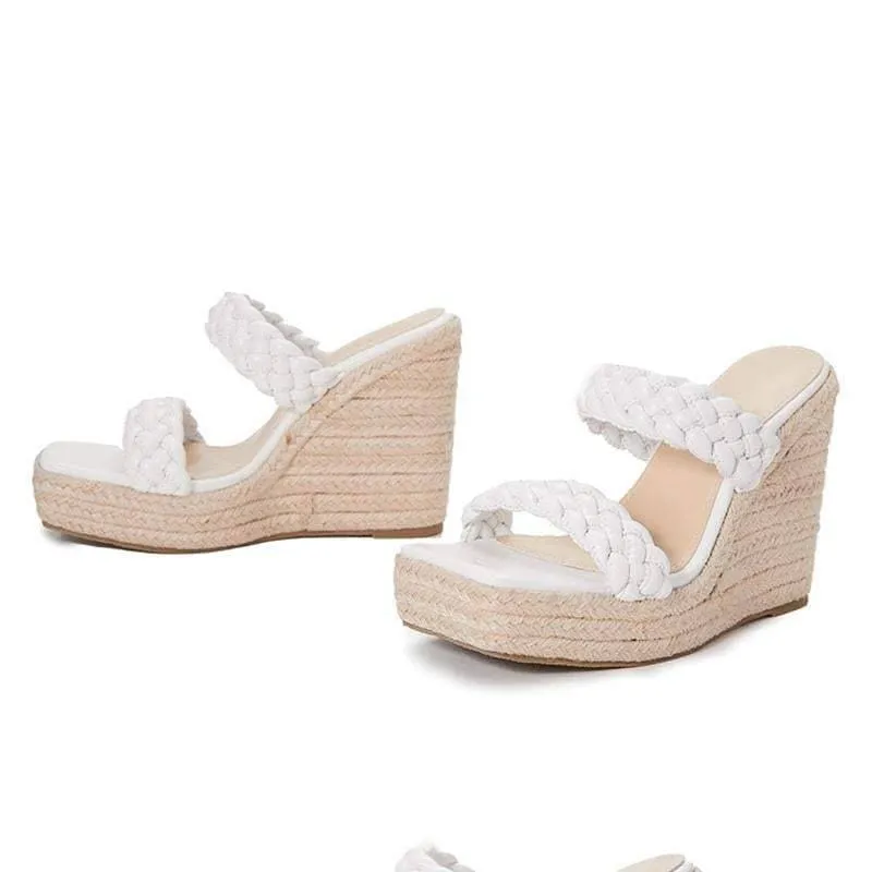 Women's Double band Woven Wedge Sandals