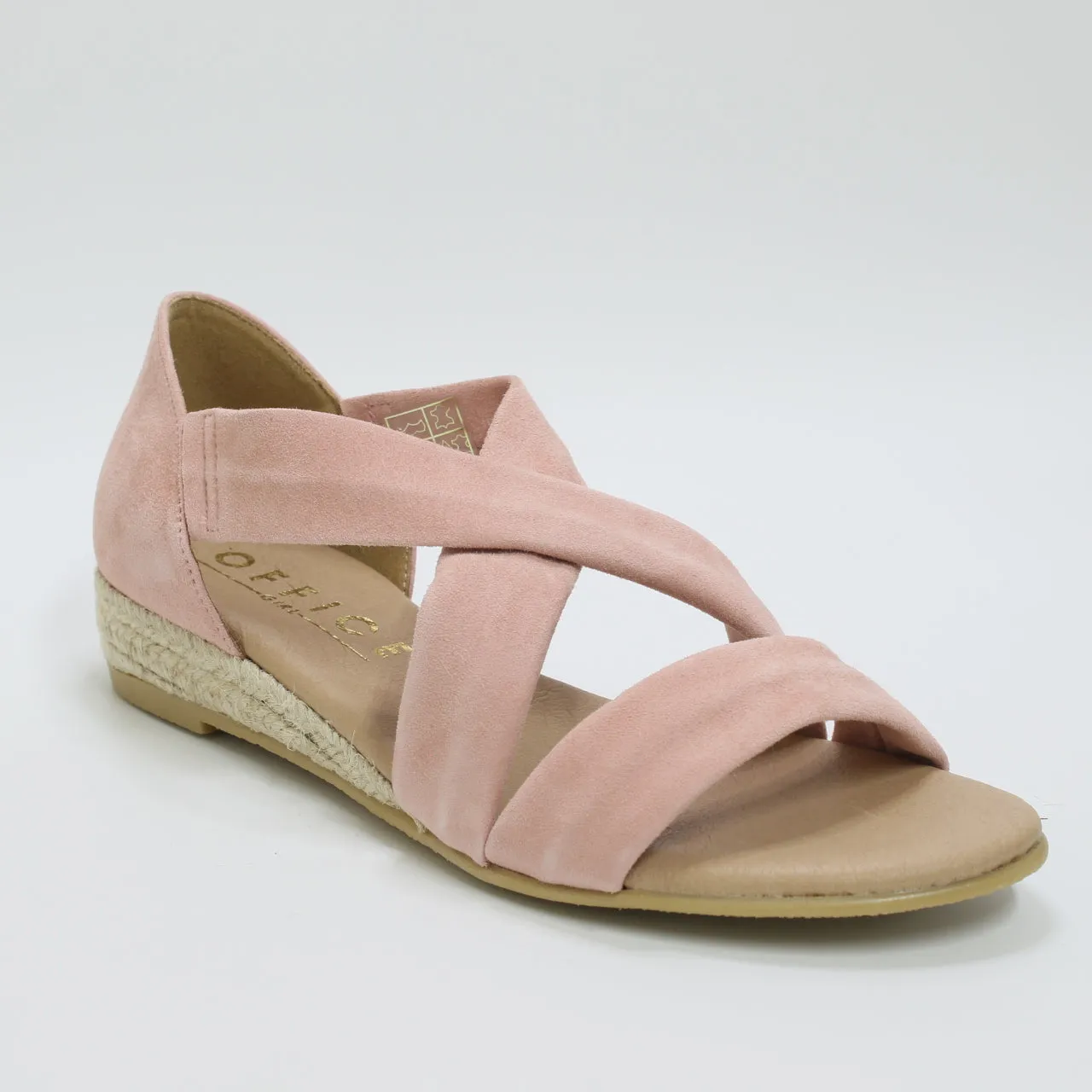 Womens Office Hallie Cross Strap Espradrille Pink Suede