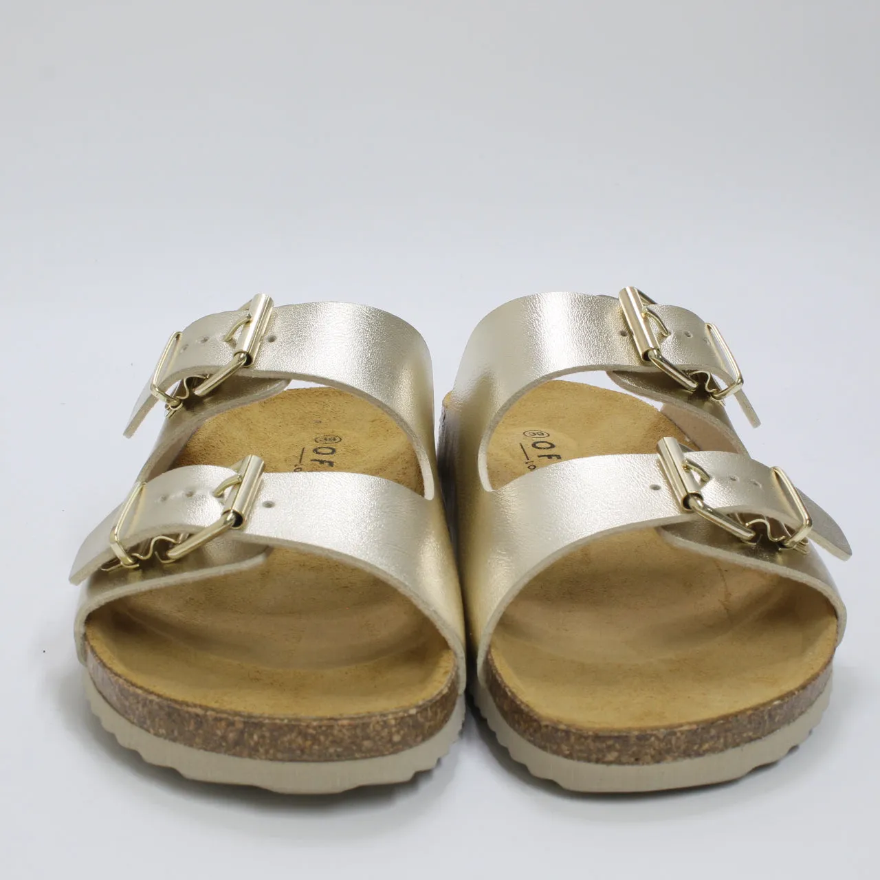 Womens Office Seville Double Buckle Sandals Gold