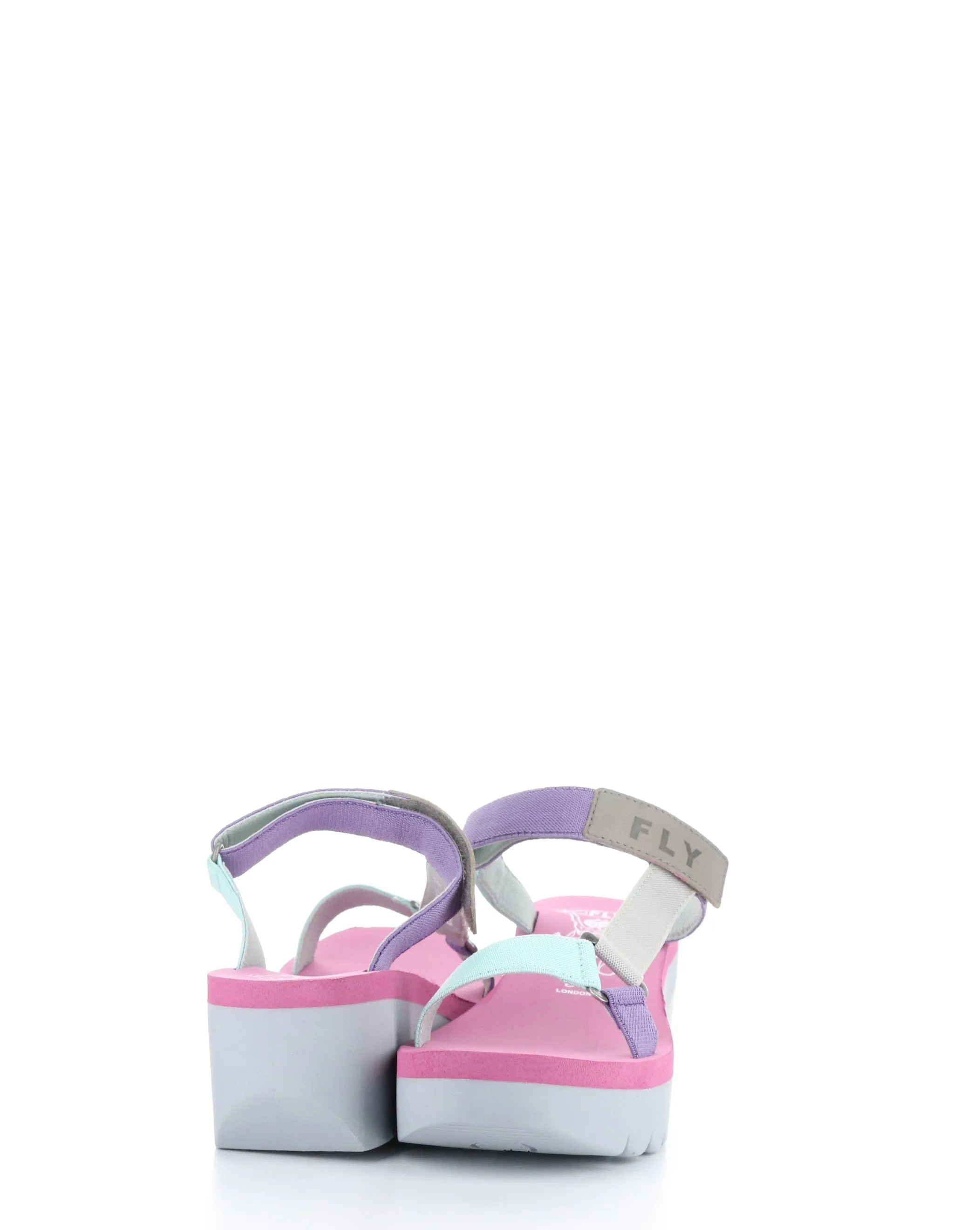 YAKA037FLY 001 GREY/MULTI/CAMU PINK Round Toe Sandals