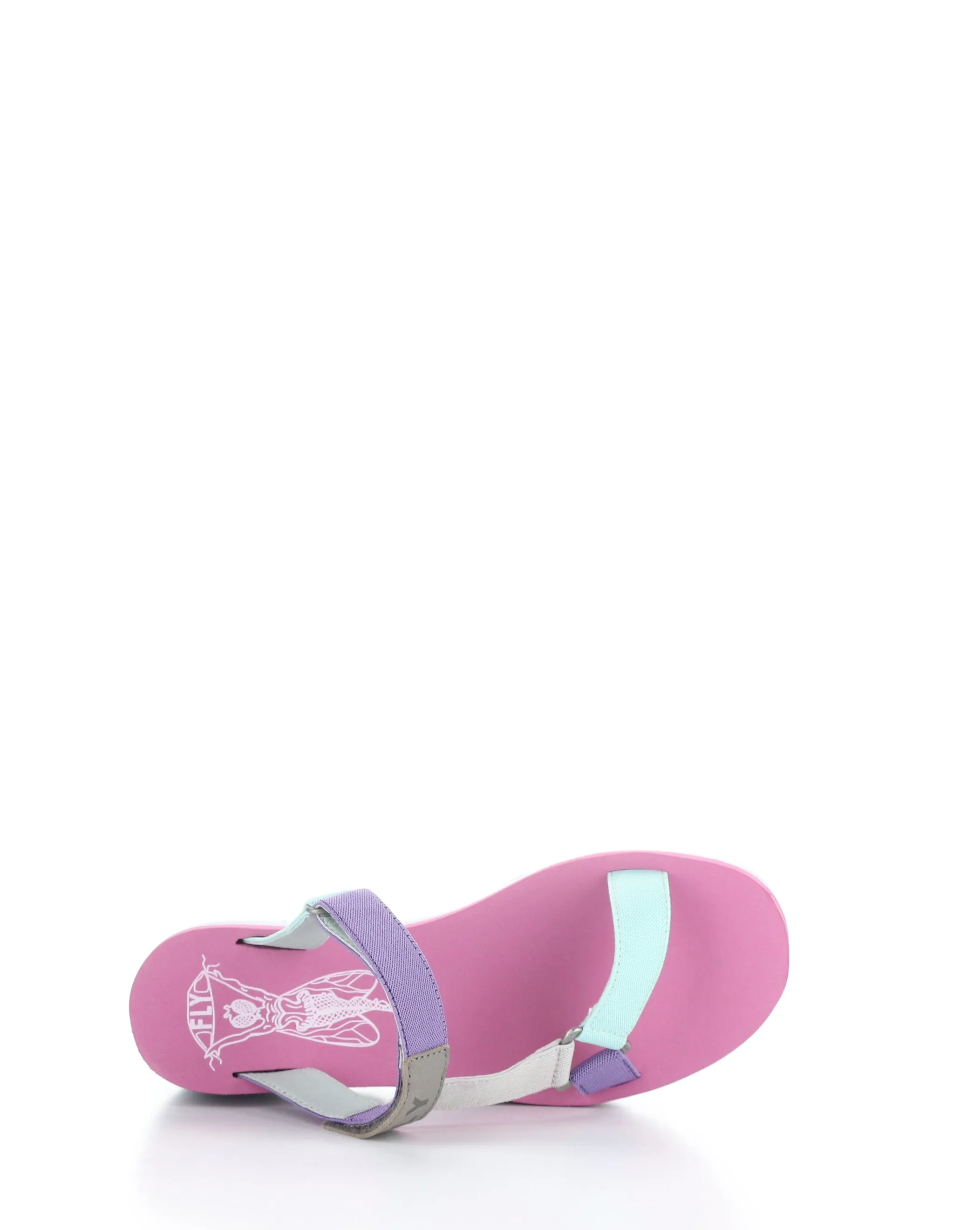 YAKA037FLY 001 GREY/MULTI/CAMU PINK Round Toe Sandals