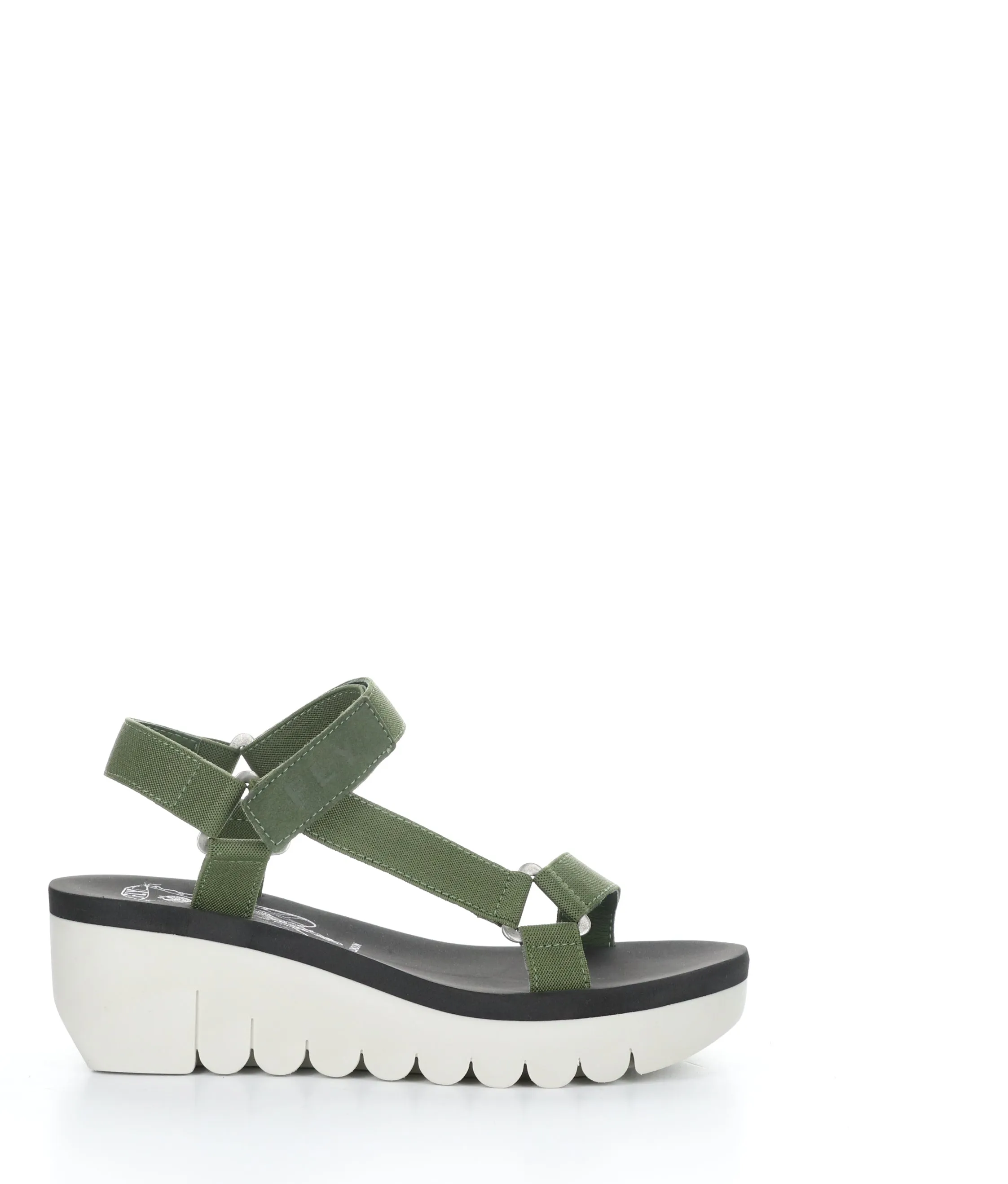 YEFA726FLY 006 MILITARY/BLACK Round Toe Sandals